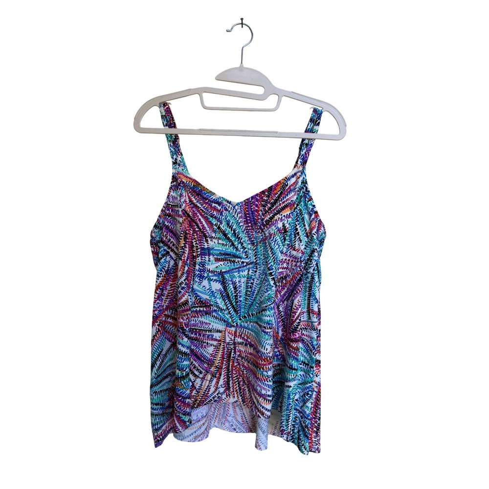 Women's Multicolor Swim Top Tankini Abstract Print Size US 16 UK 18 EU‎ 46